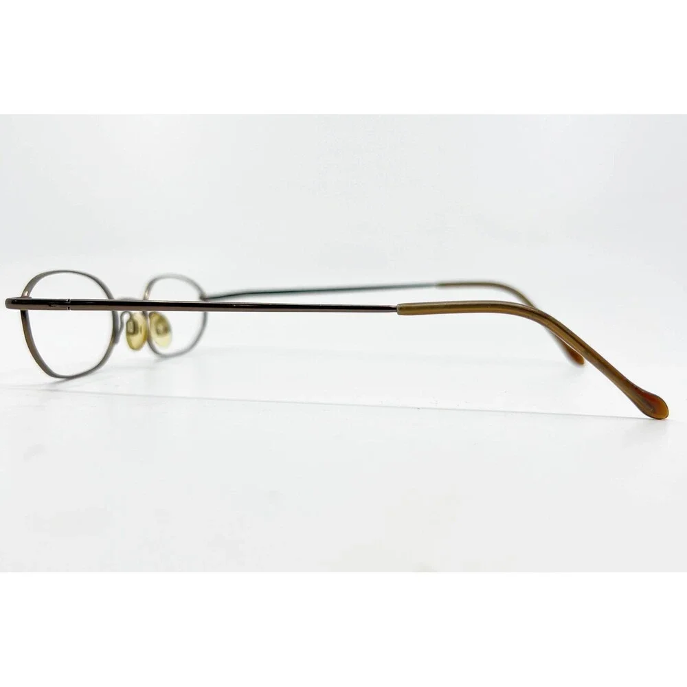 Halston Eyeglasses Mens Brown HA106 252 Oval Metal Frames 47-19-140